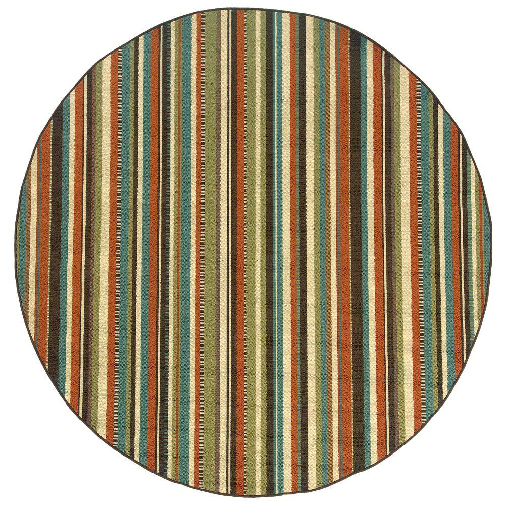 Oriental Weavers Cabana Terracotta 7 ft. 10 in. Round Area Rug326143 The Home Depot