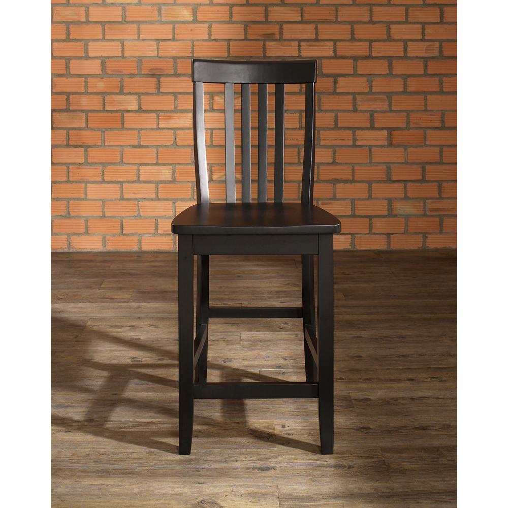 24-inch Set of 2 Black Crosley Furniture CF500424-BK X-Back Bar Stool