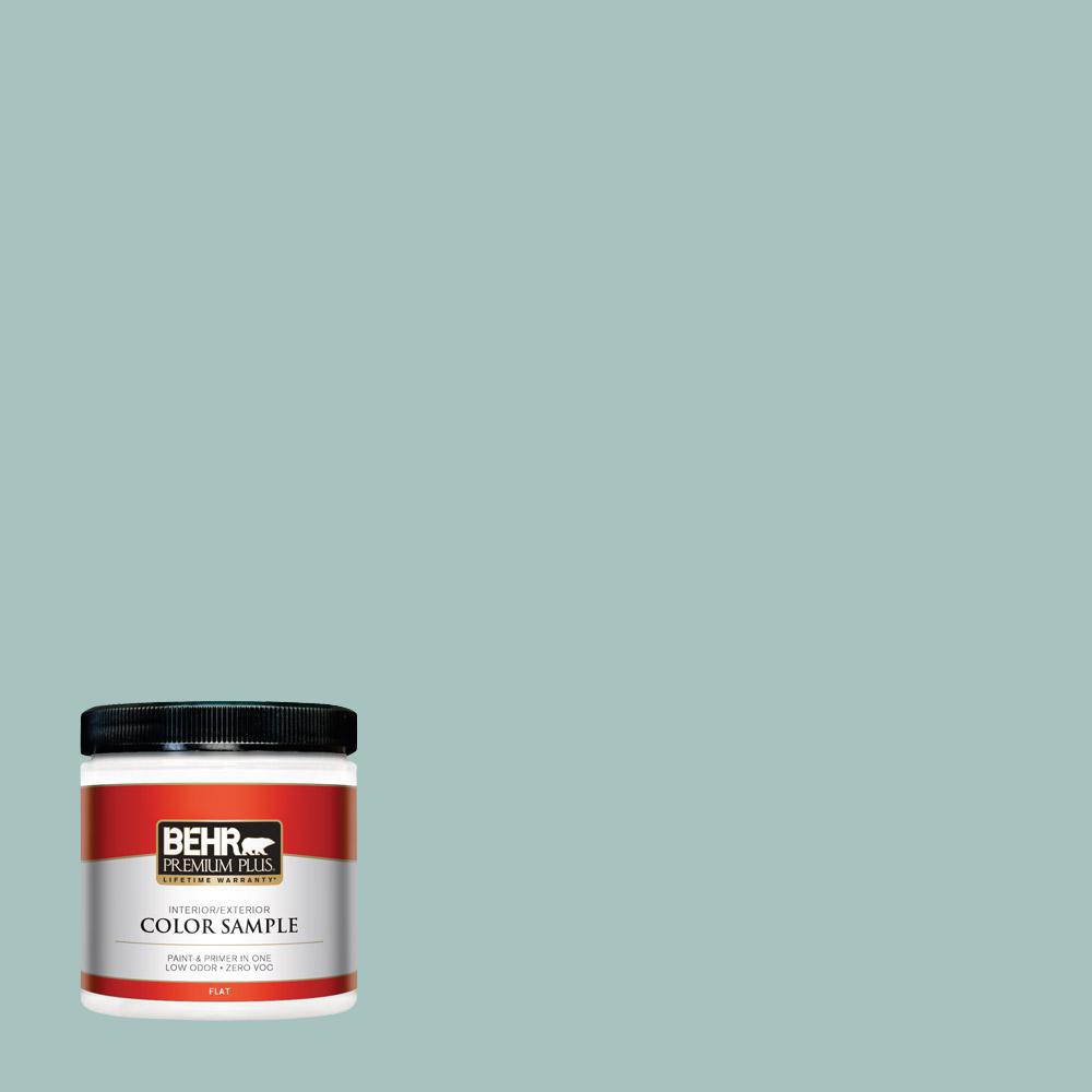 BEHR Premium Plus 8 oz. T1708 Polished Aqua Flat BEHR Premium Plus 8 oz. T1708 Polished Aqua Flat