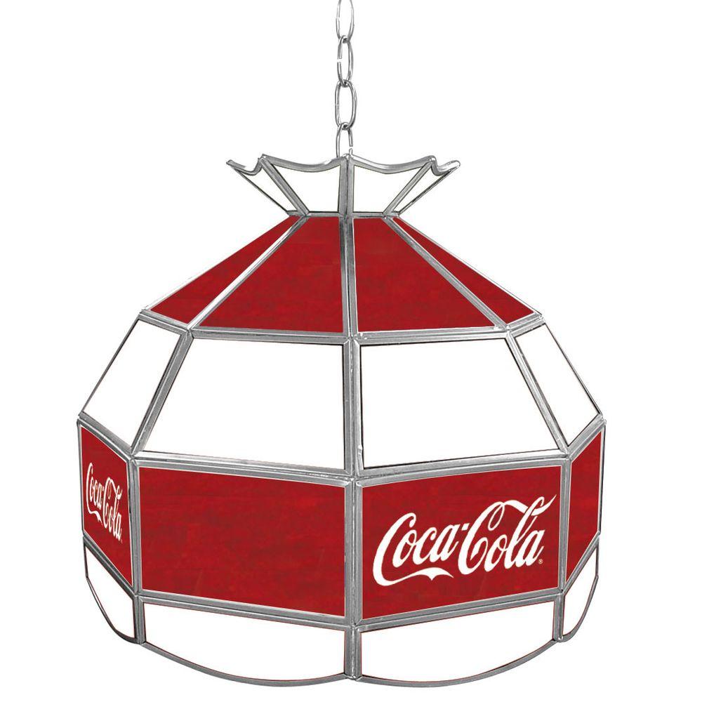 Trademark Global Coca Cola 16 In Stained Glass Billiard Hanging Tiffany Light