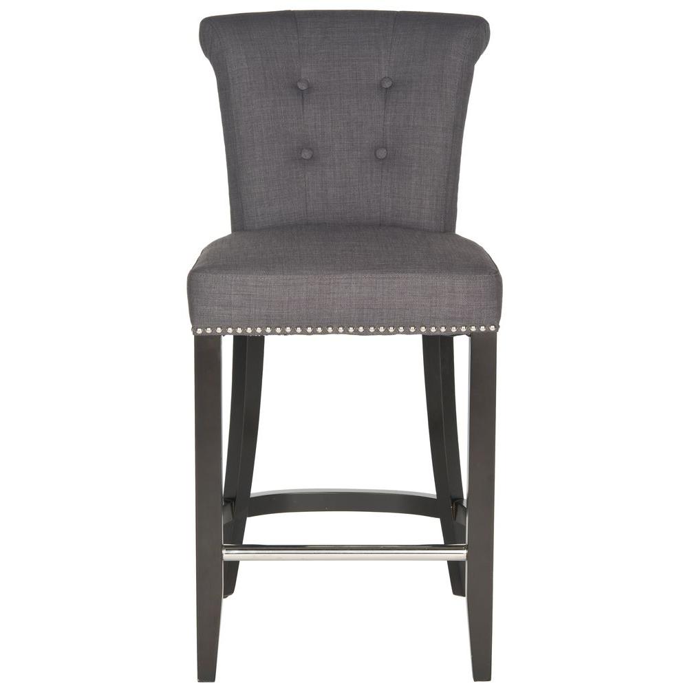 Safavieh Addo 25 7 In Charcoal Cushioned Bar Stool Hud8241a The Addo 25 7 In Charcoal Cushioned Bar Stool By Safavieh