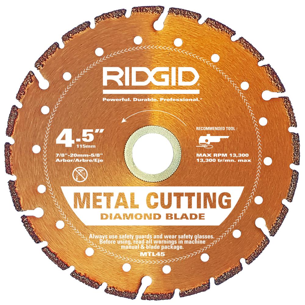 RIDGID 4.5 in. Metal Cutting Diamond BladeHDMTL45 The Home Depot