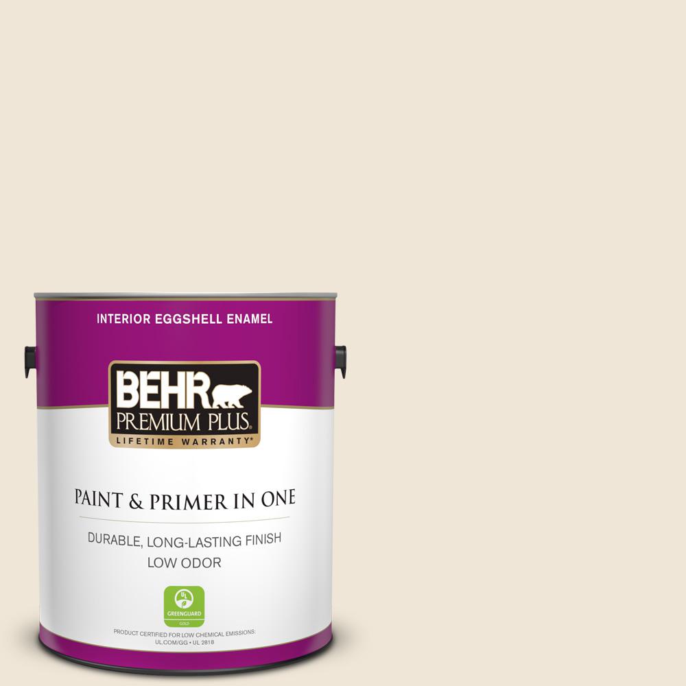 Behr Premium Plus 1 Gal 710c Parchment Paper Eggshell Enamel Low Odor Interior Paint And Primer In One