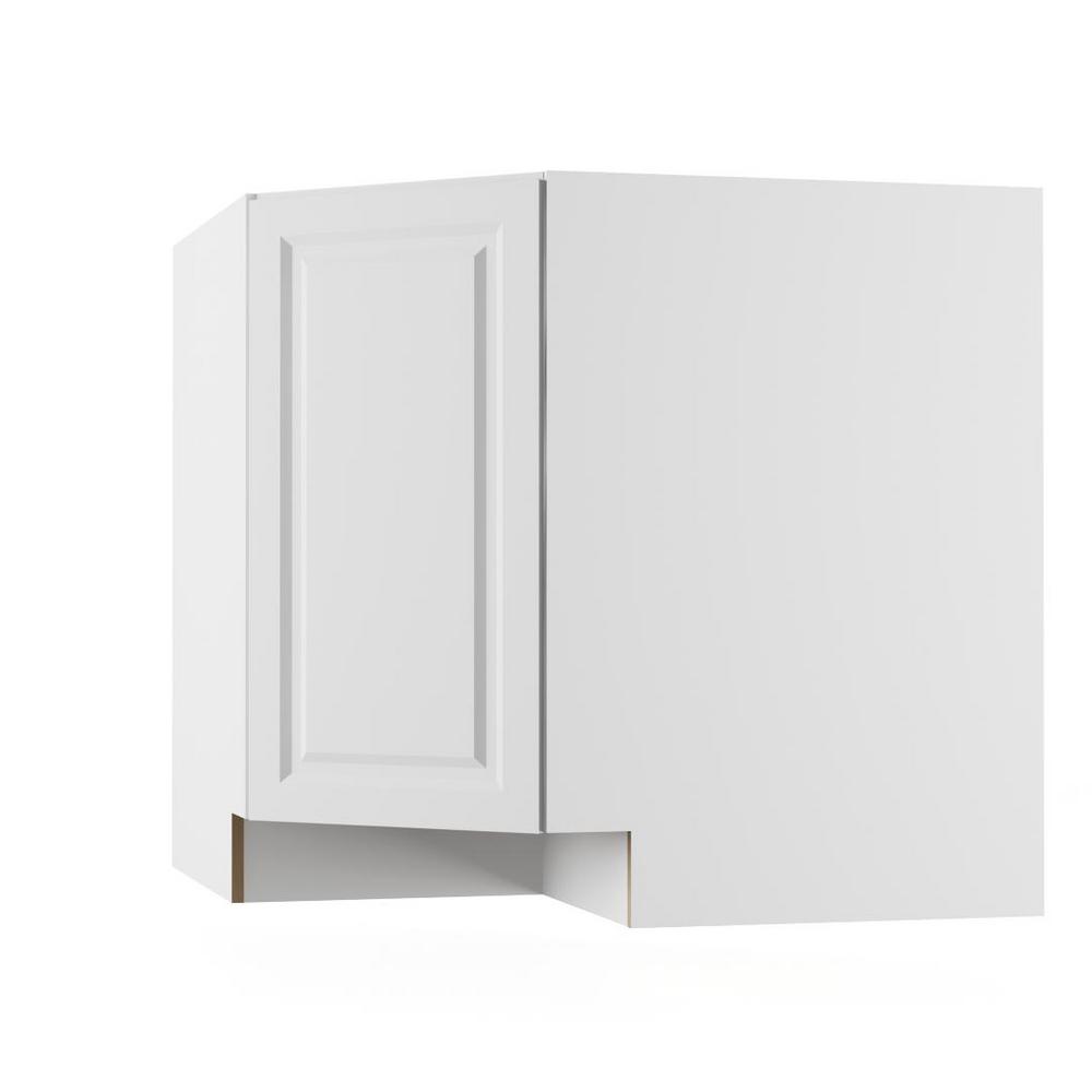 Hampton Bay Benton Ready To Assemble 36x34 5x24 5 In Corner Sink Base Cabinet In White Bt3635c Wh The Home Depot