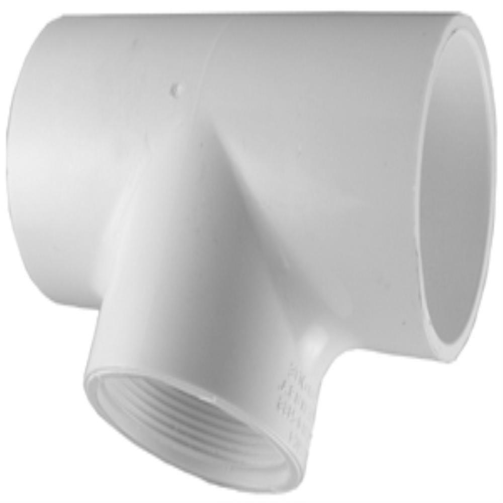 Charlotte Pipe 3/4 in. x 3/4 in. x 1/2 in. PVC Sch. 40 S x S x Female Pipe Thread Reducing Tee
