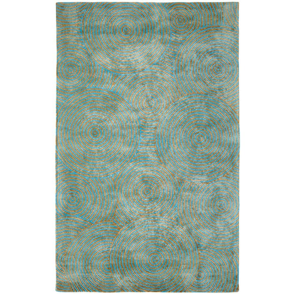 Dynamic Rugs Celeste Aqua/Gold 2 ft. x 4 ft. Indoor Area Rug ...