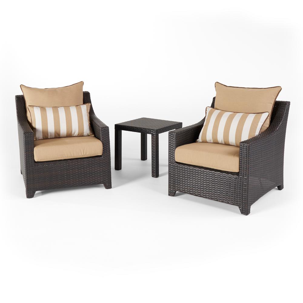 RST Brands Deco 3Piece Aluminum AllWeather Wicker Patio Club Chairs