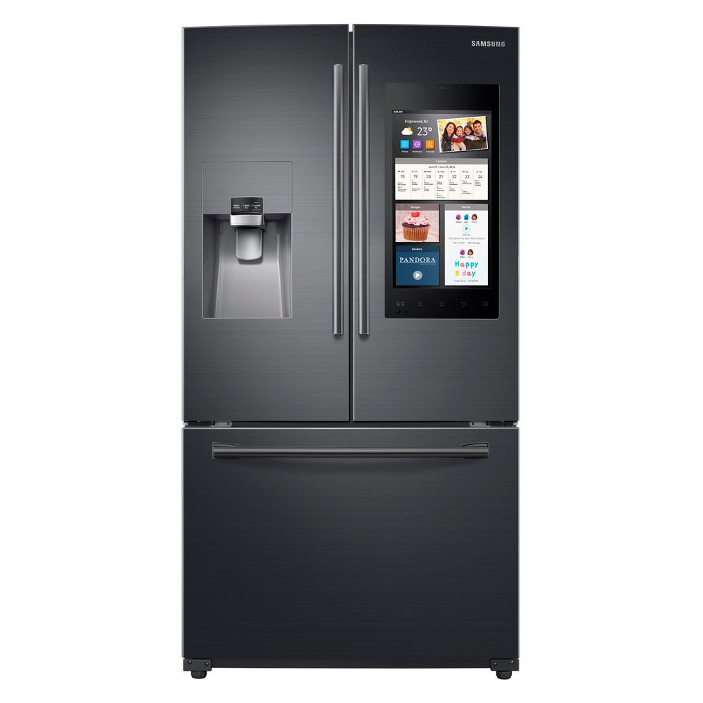 Samsung 24.6 cu. ft. Family Hub French Door Smart Refrigerator in Black