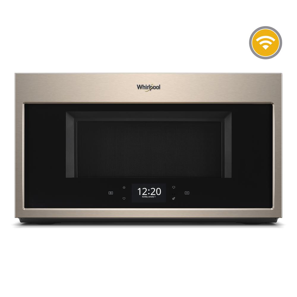 Whirlpool 1 9 Cu Ft Smart Over The Range Microwave In Fingerprint This Review Is From 1 9 Cu Ft Smart Over The Range Microwave In Sunset Bronze With Scan To Cook Technology Fantastic Techno Oven