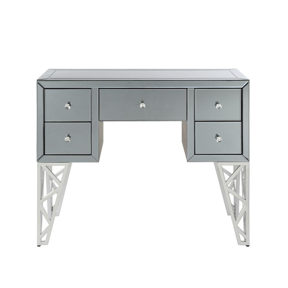 Acme Furniture Stephen Ii Mirrored And Chrome Console Table 90055 Acme Furniture