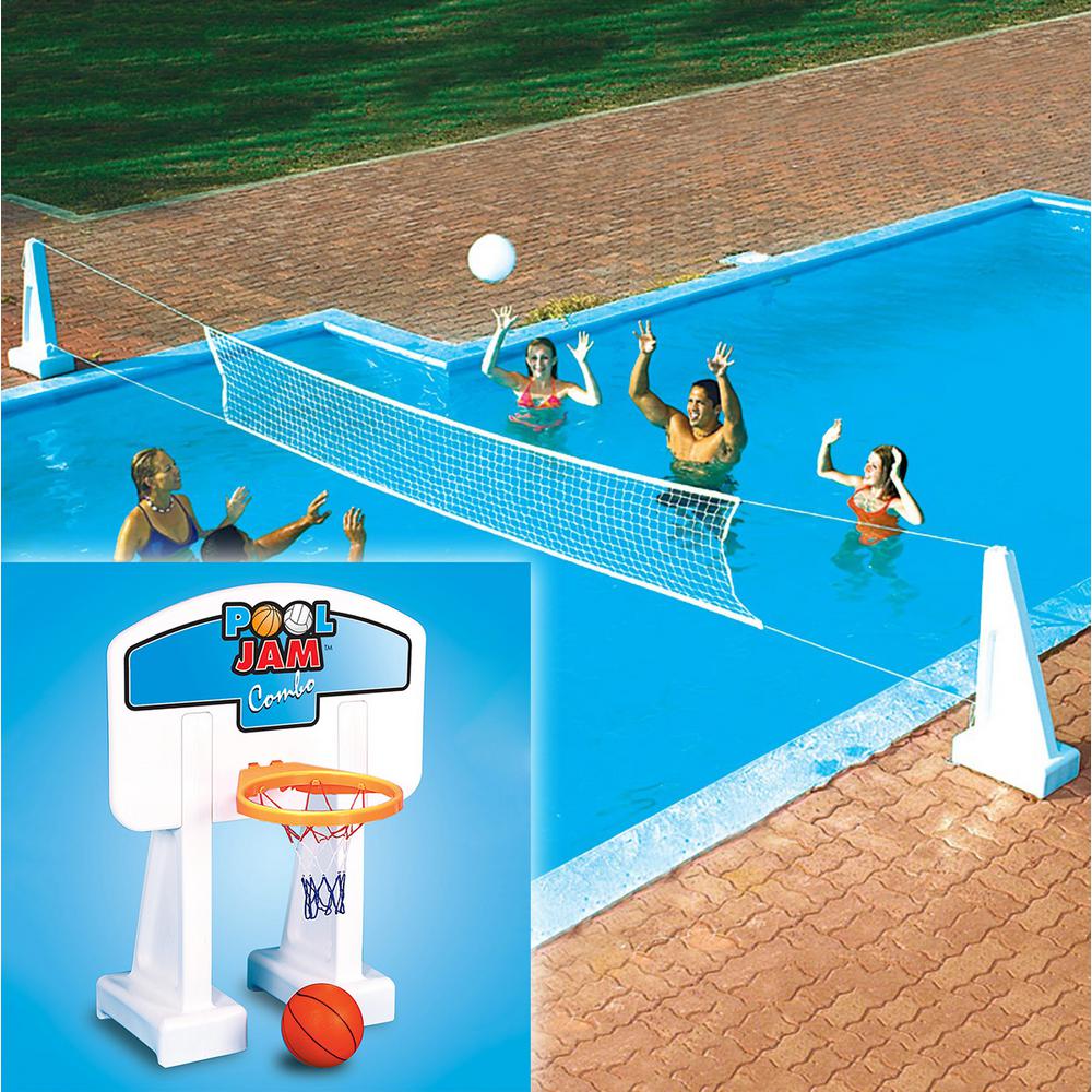 Swimline Pool Jam In-Ground Water Basketball and Volleyball Game Combo by Swimline