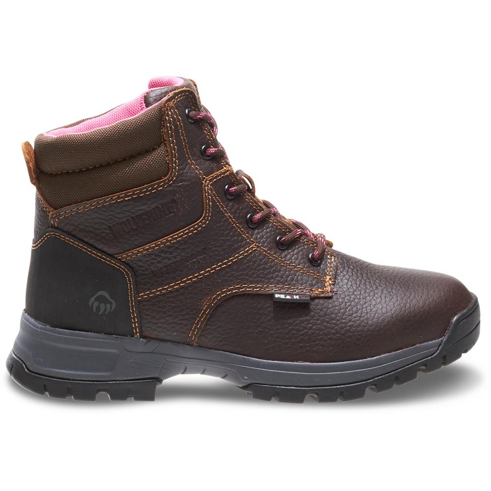 Wolverine Women's Piper Size 10W Brown Full-Grain Leather Waterproof 6 ...