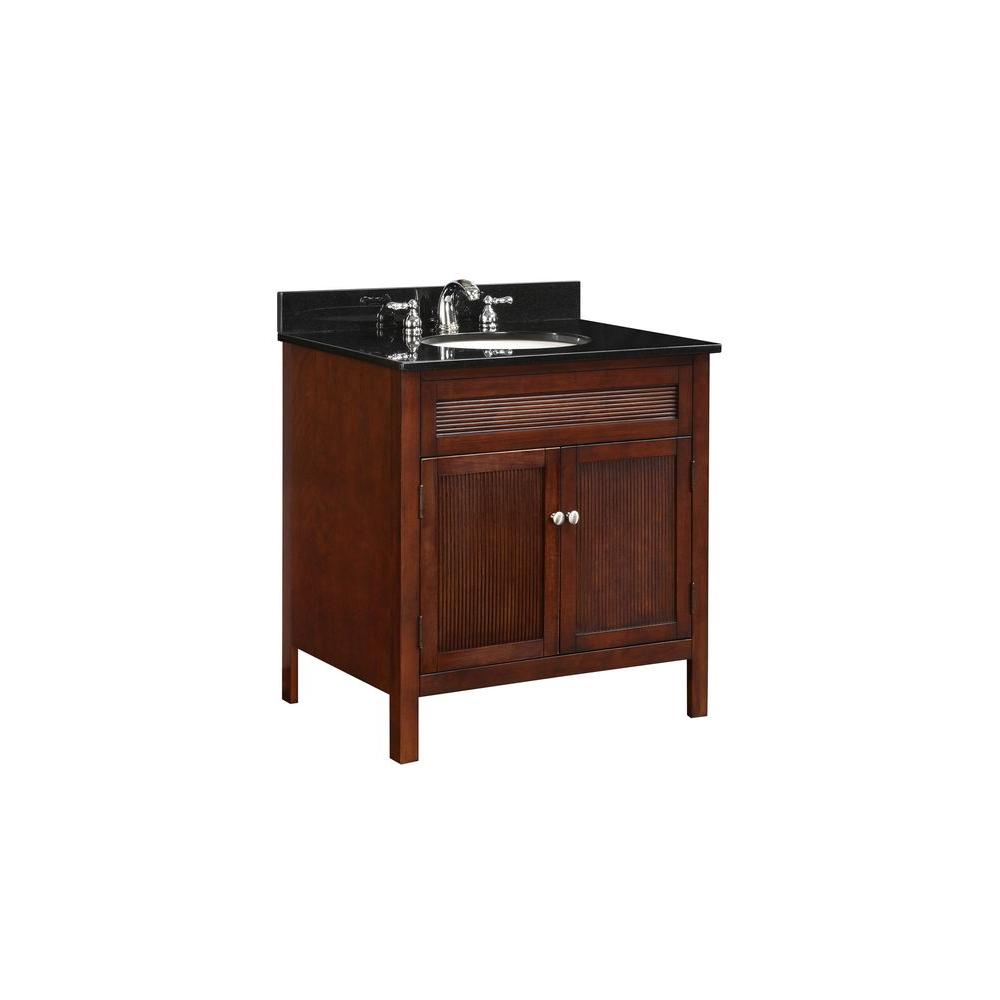30 In W X 34 1 4 H 21 D Vanity Cabinet Only Dark Cherry