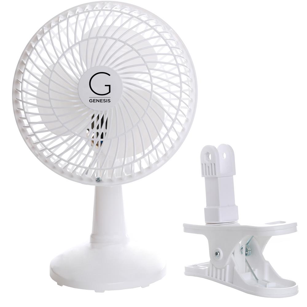 Genesis 6 In Convertible Table Top And Clip Fan In White