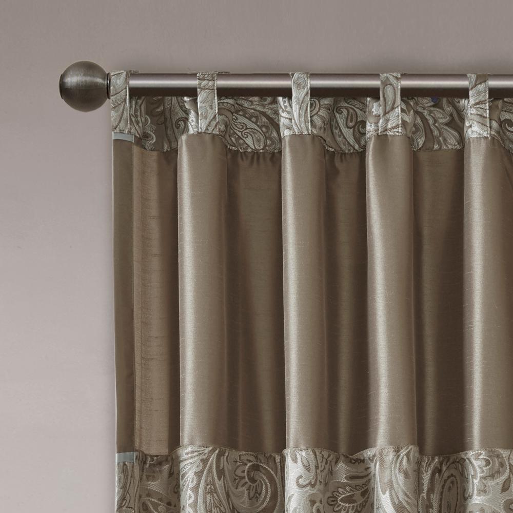 Madison Park Whitman Blue Brown Room Darkening Curtain 50 In X 95 In 2 Jacquard Panel Pair Mp40 715 The Home Depot