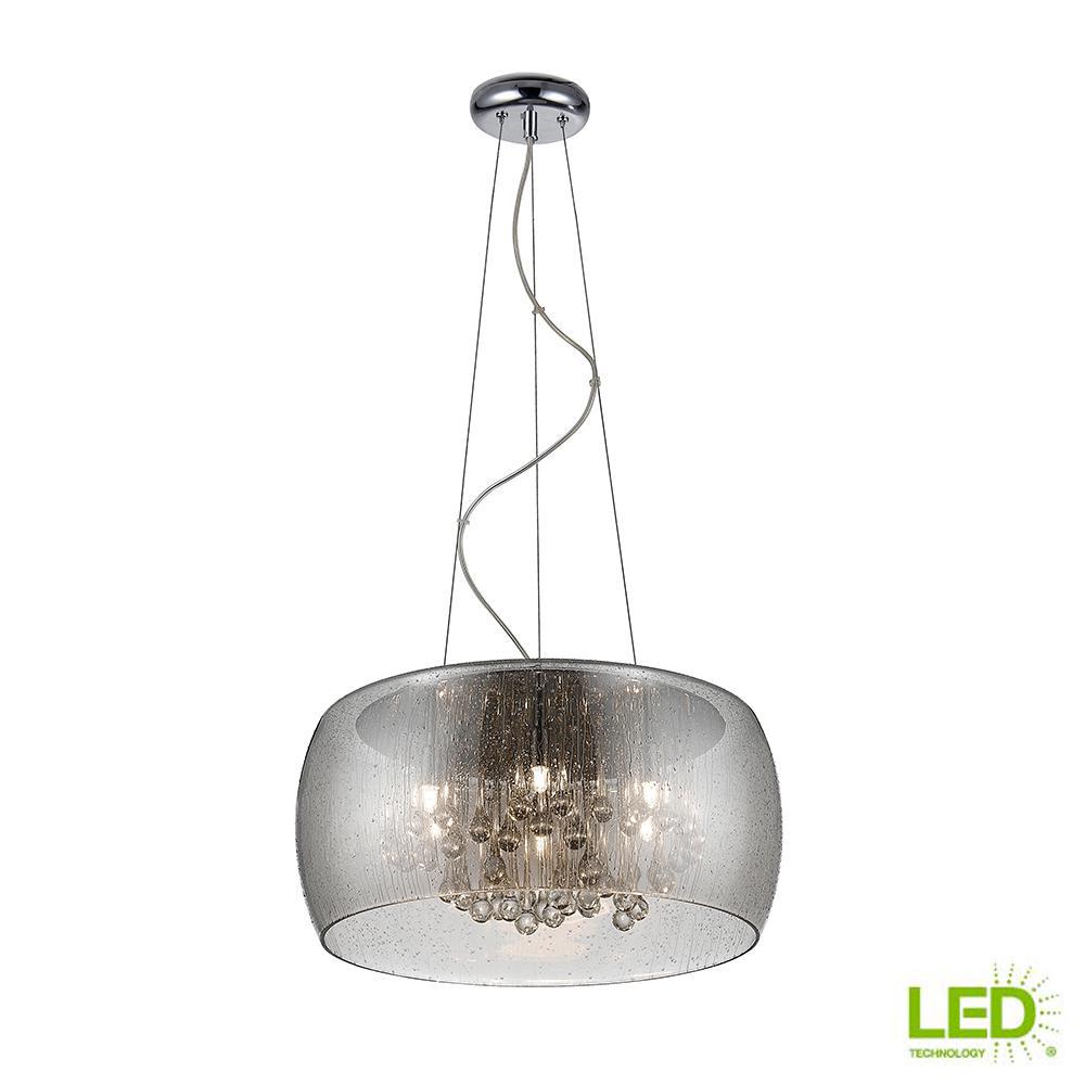 Home Decorators Collection 5 Light Chrome Glass With Clear Home Decorators Collection 5 Light Chrome Glass With Clear Beads Led Pendant