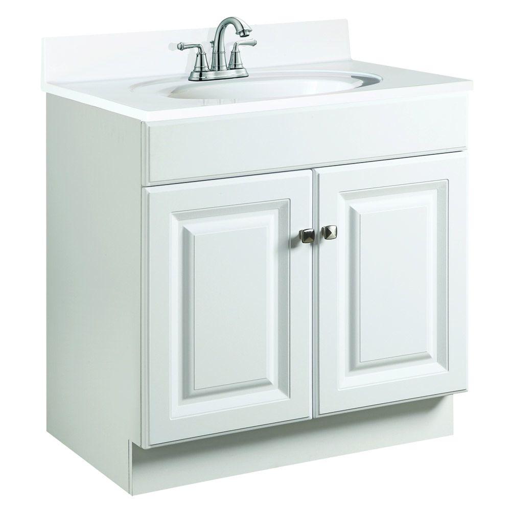 Design House Wyndham 30 in. W x 18 in. D Unassembled Vanity Cabinet Only in White Semi-Gloss ...