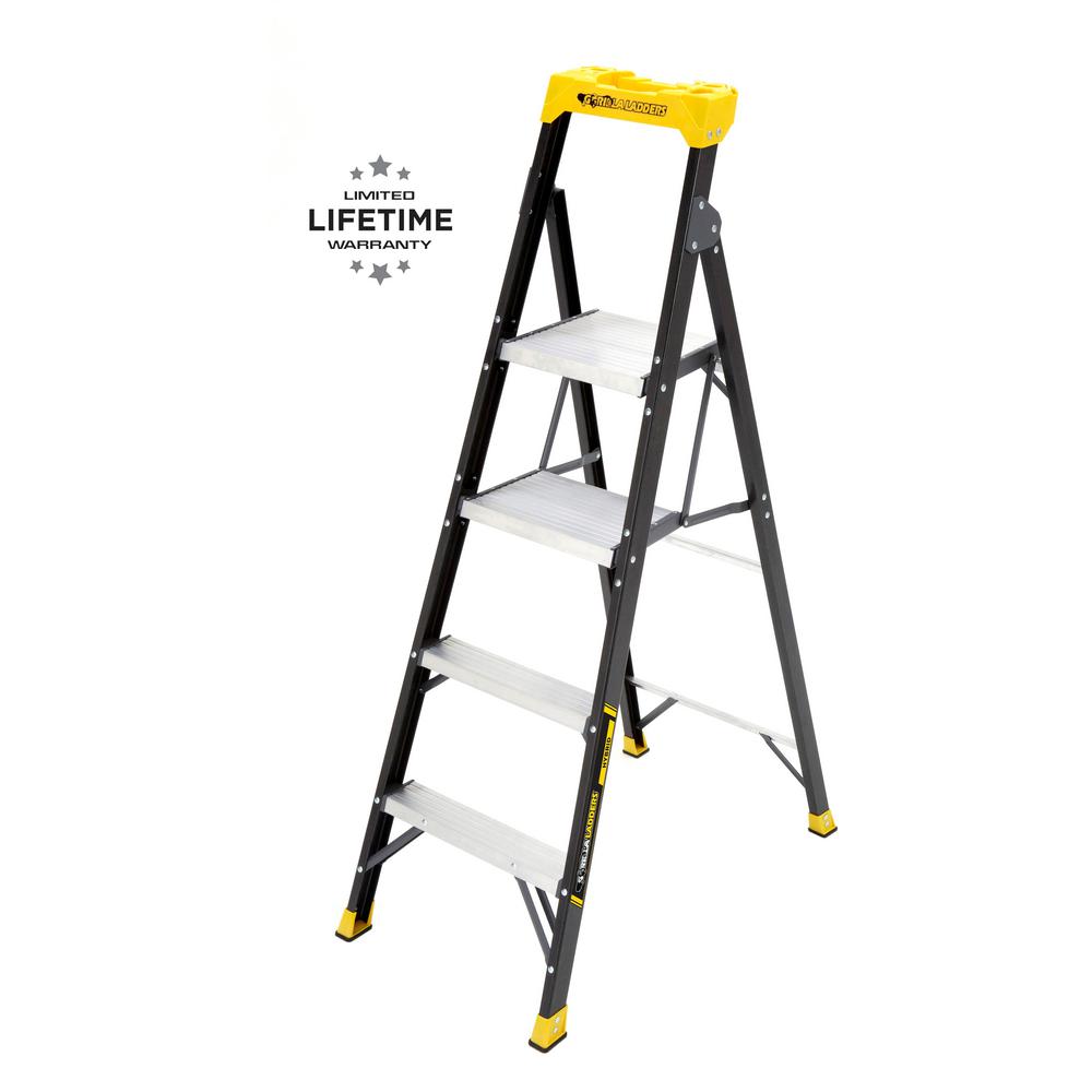 Mobile Folding Ladder With Platform For Industrial Use Nv 554