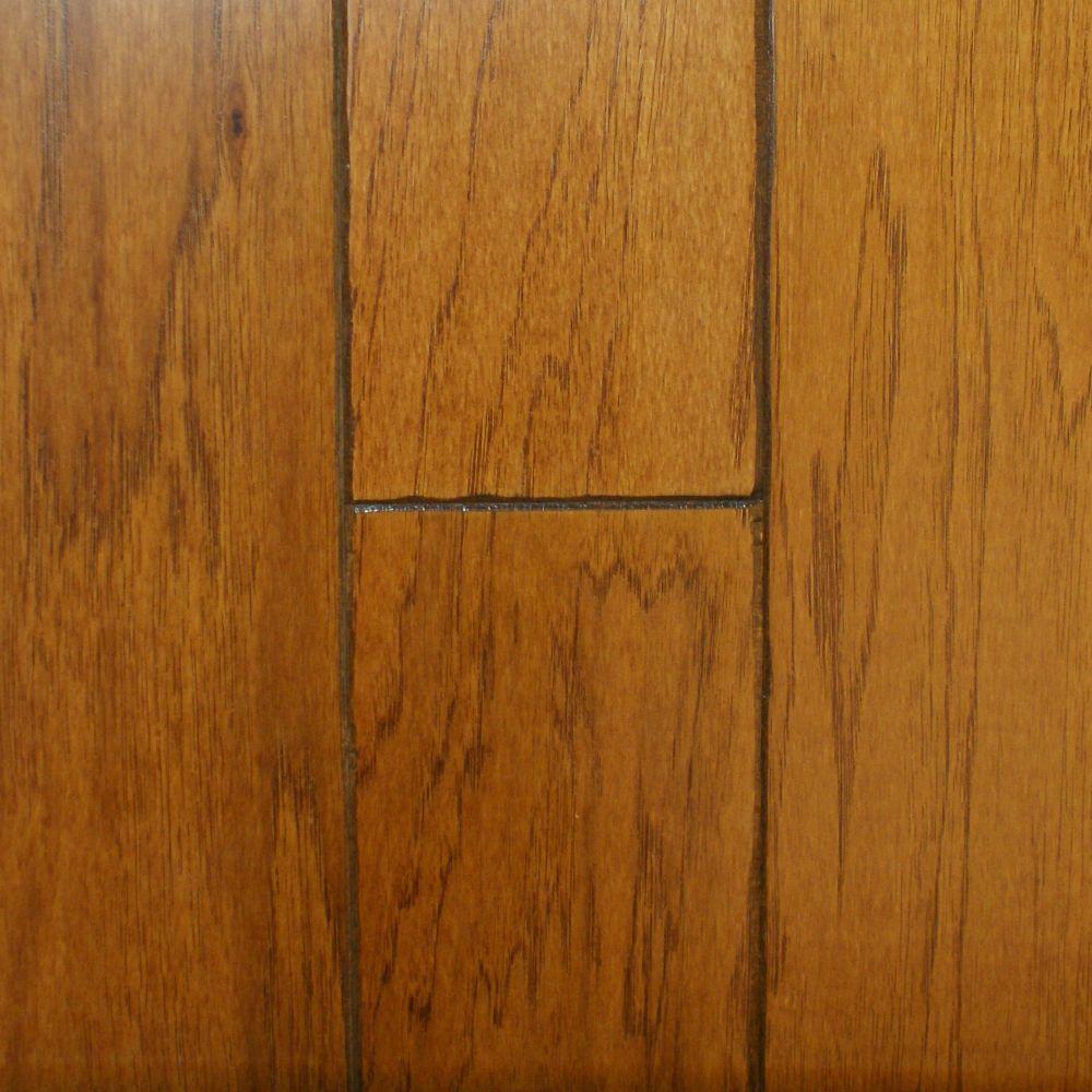 Millstead Take Home Sample Hickory Golden Rustic Engineered Take Home Sample Hickory Golden Rustic Engineered Hardwood Flooring 5 In X 7
