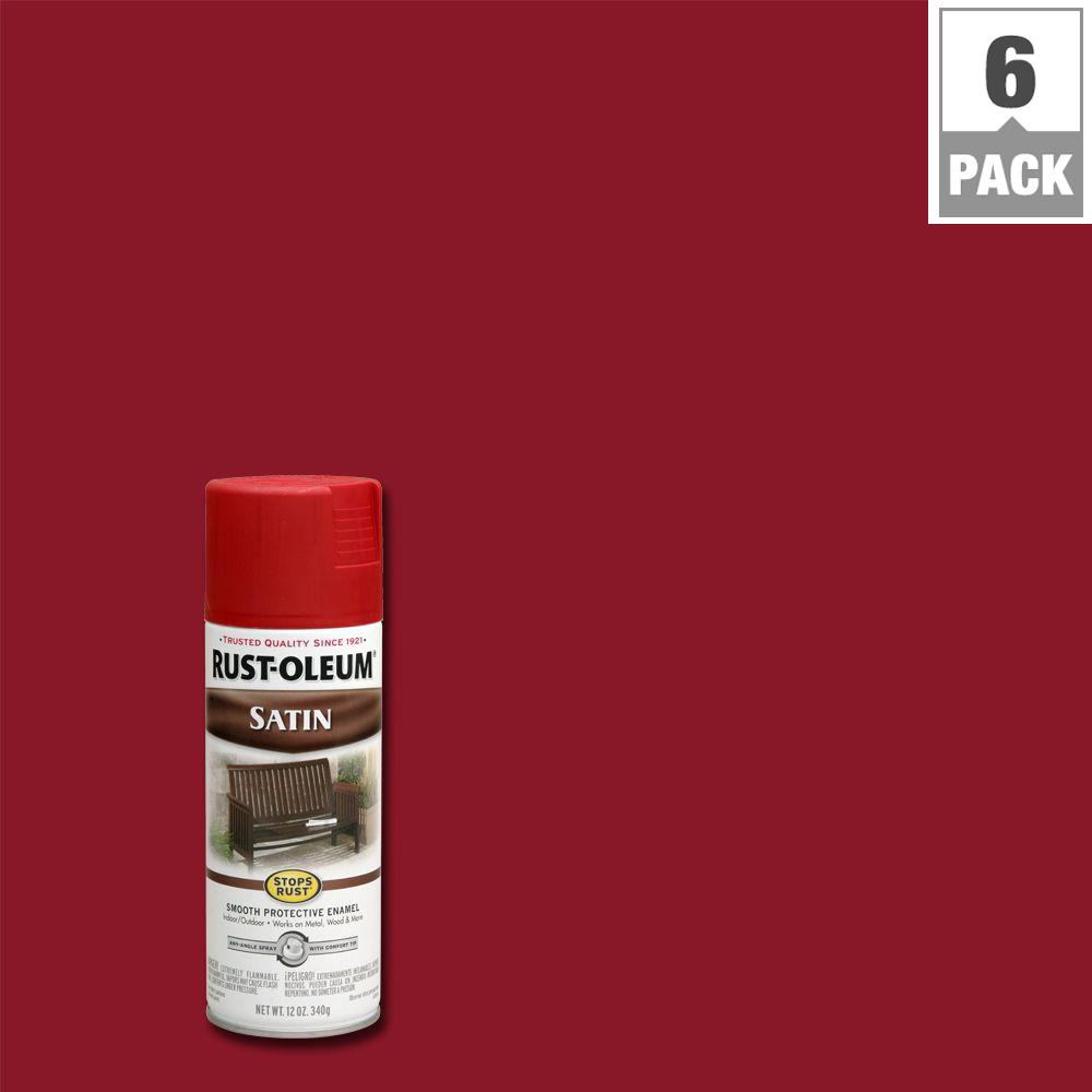 RustOleum Stops Rust 12 oz. Protective Enamel Satin Heritage Red Spray