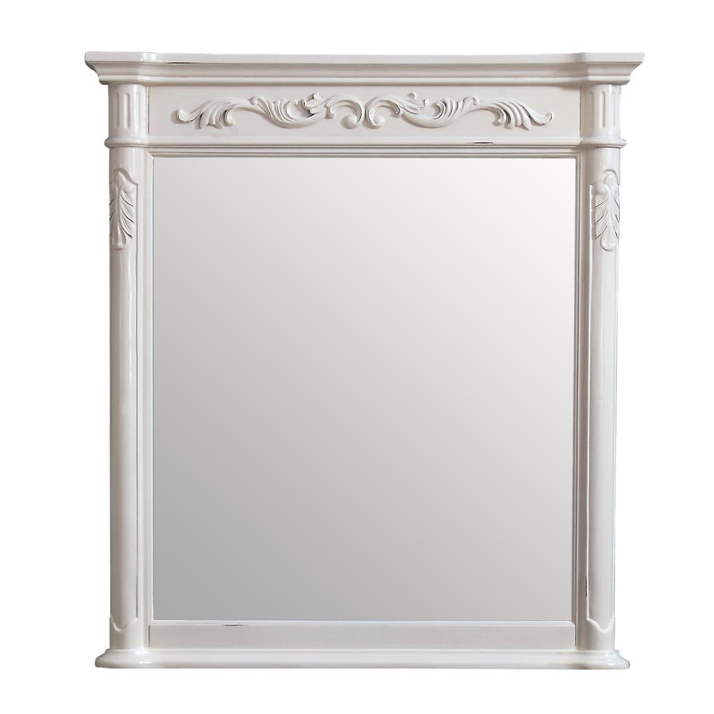 Avanity Provence 36 In X 40 Framed Wall Mirror Antique White Avanity Provence 36 In X 40 Framed Wall Mirror Antique White