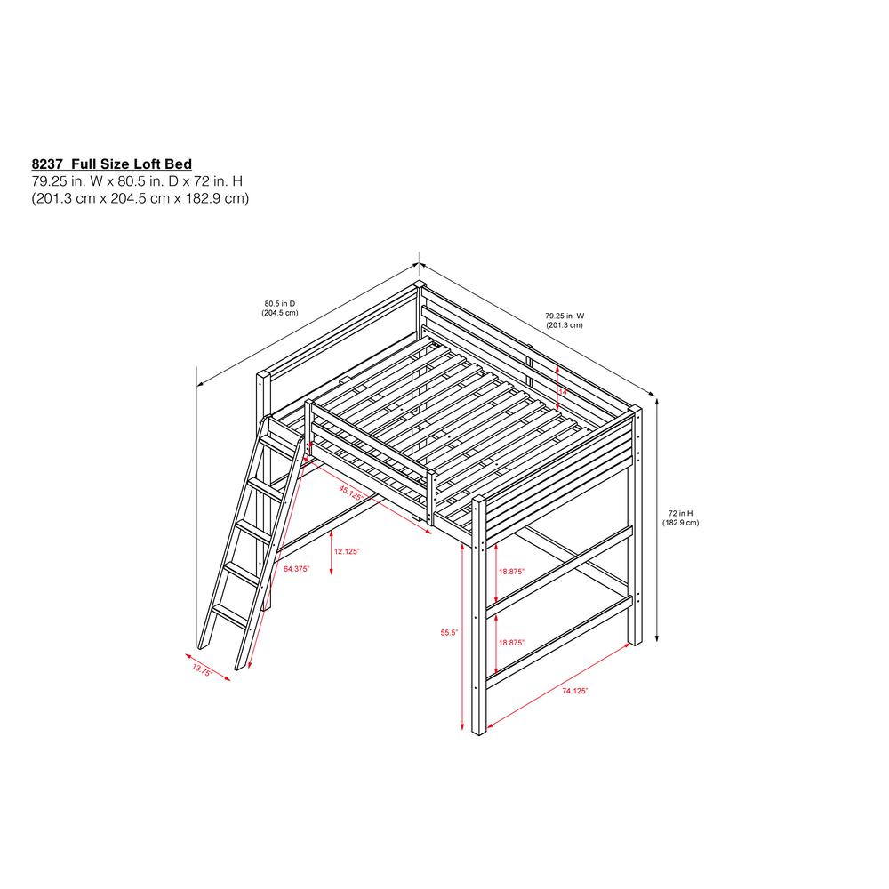 dorel full loft bed
