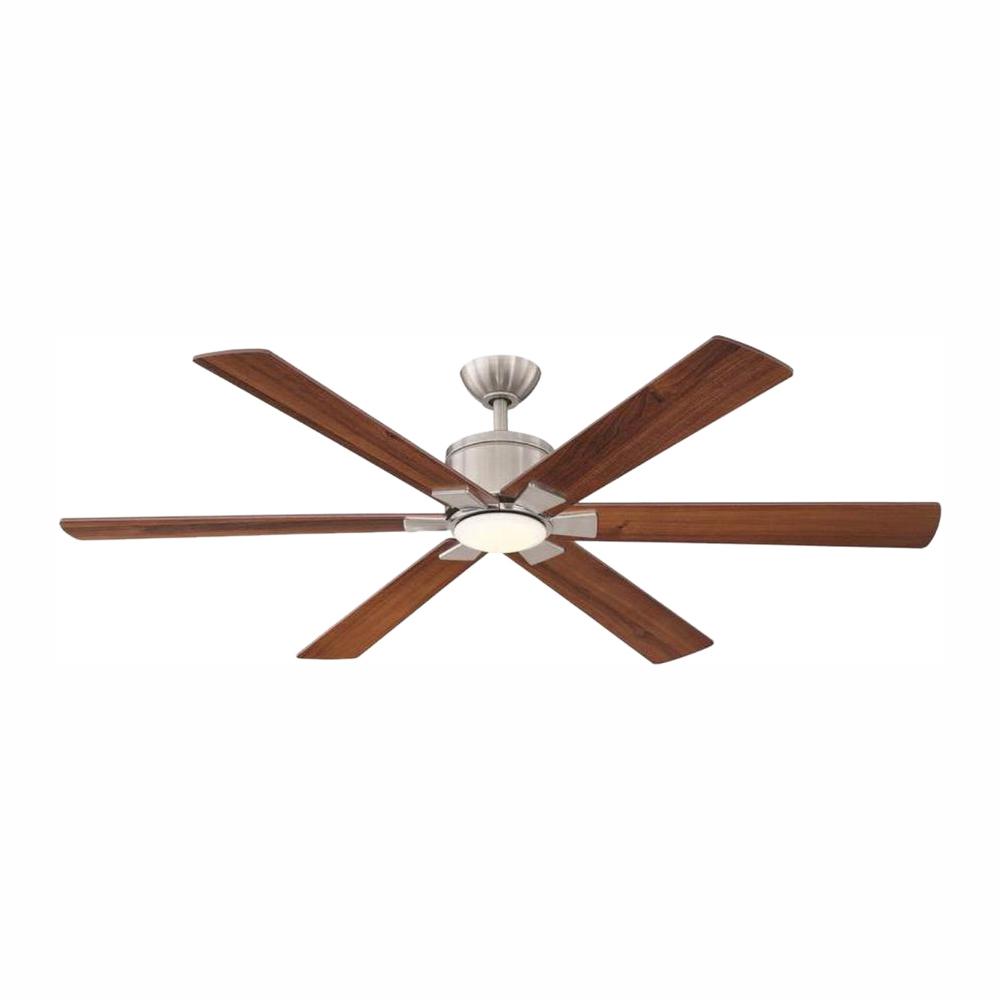 Home Decorators Collection Renwick 60 In Integrated Led Indoor Integrated Led Indoor Brushed Nickel Ceiling Fan With Light Kit And Remote Control