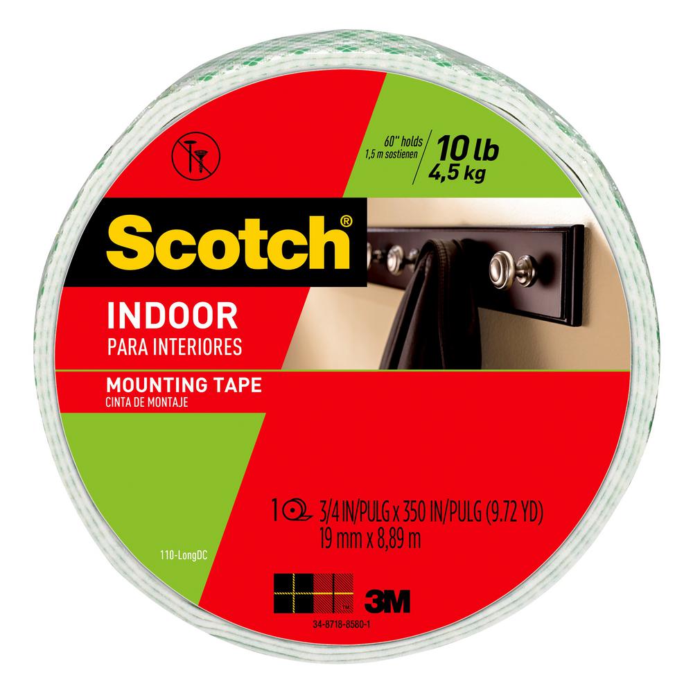 3M Scotch 0.75 inch x 9.72 yds. Permanent Double Sided Indoor Mounting Tape... by 3M
