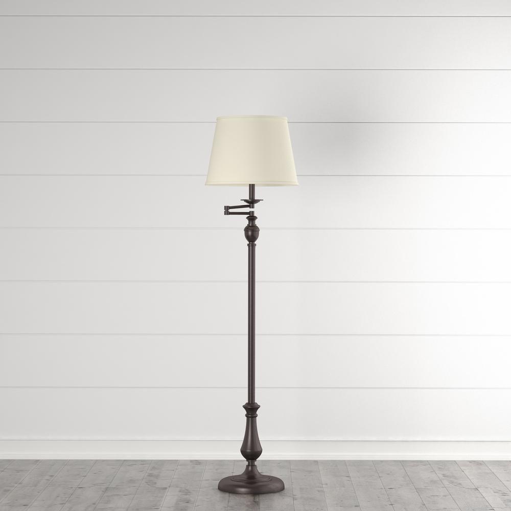 Hampton Bay 59 In Oil Rubbed Bronze Swing Arm Floor Lamp With