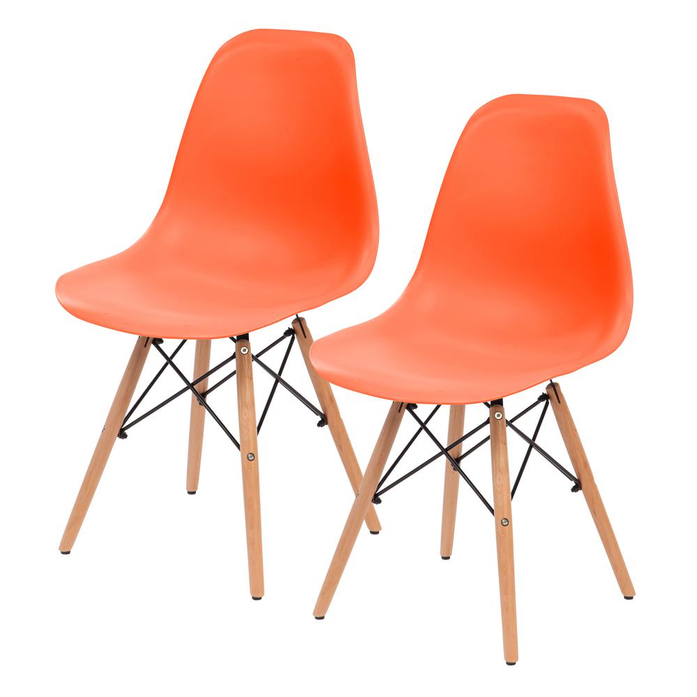 IRIS Orange Plastic Shell Chair (Set of 2)586708 The Home Depot