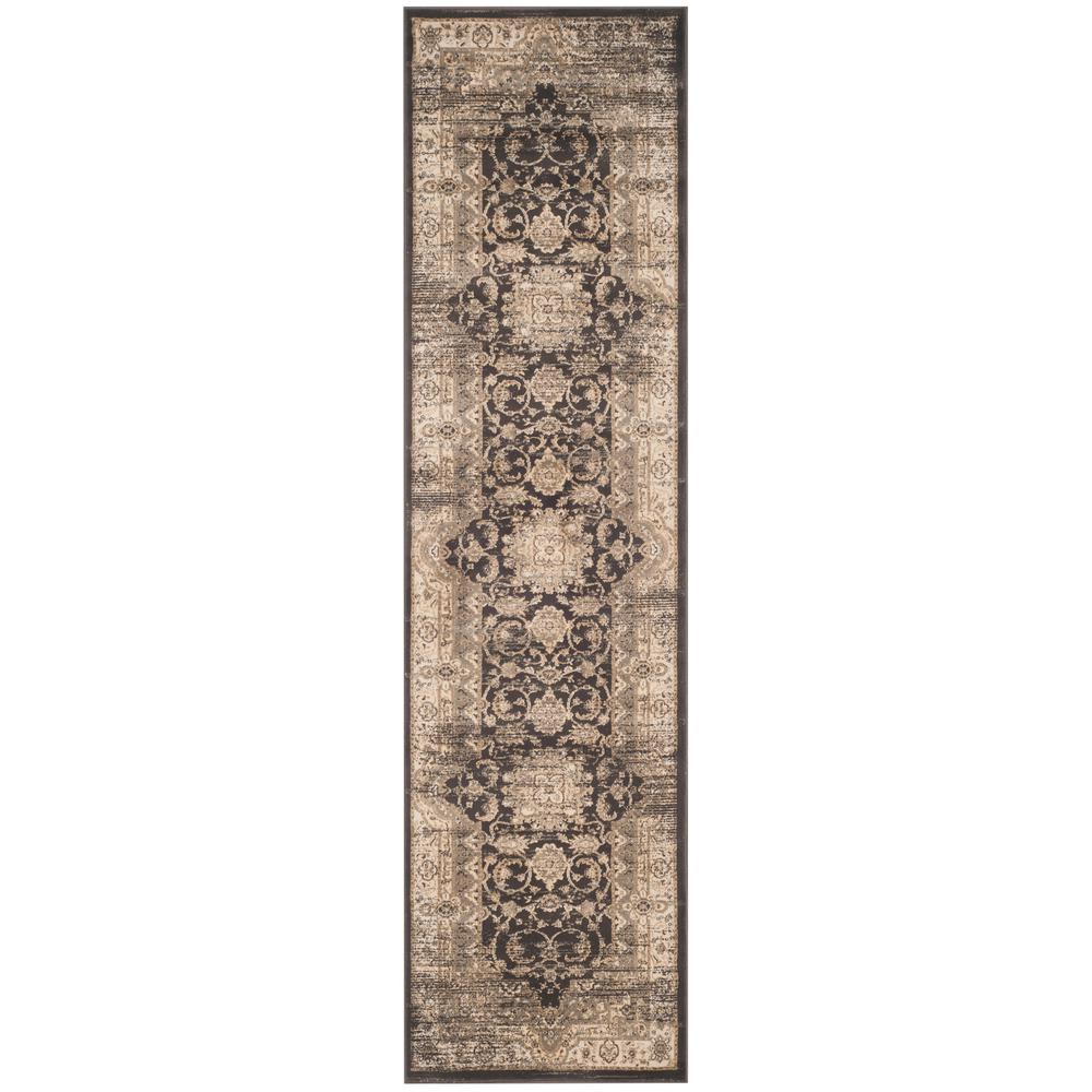 Safavieh Vintage Black/Ivory 2 ft. x 8 ft. Runner Rug-VTG574F-28 - The ...