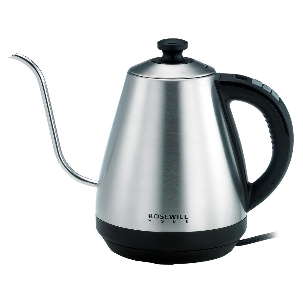 4-Cup Gooseneck Stainless Steel Electric Kettle with Temperature Control