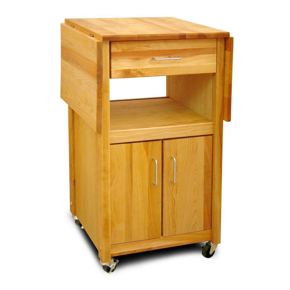 Catskill Craftsmen Natural Wood Kitchen Cart With Storage 7222 The Home Depot