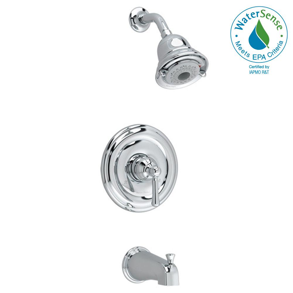 American Standard Portsmouth Round Escutcheon 1 Handle Tub And Shower   Polished Chrome American Standard Shower Bathtub Trim Kits T420 502 002 64 1000 