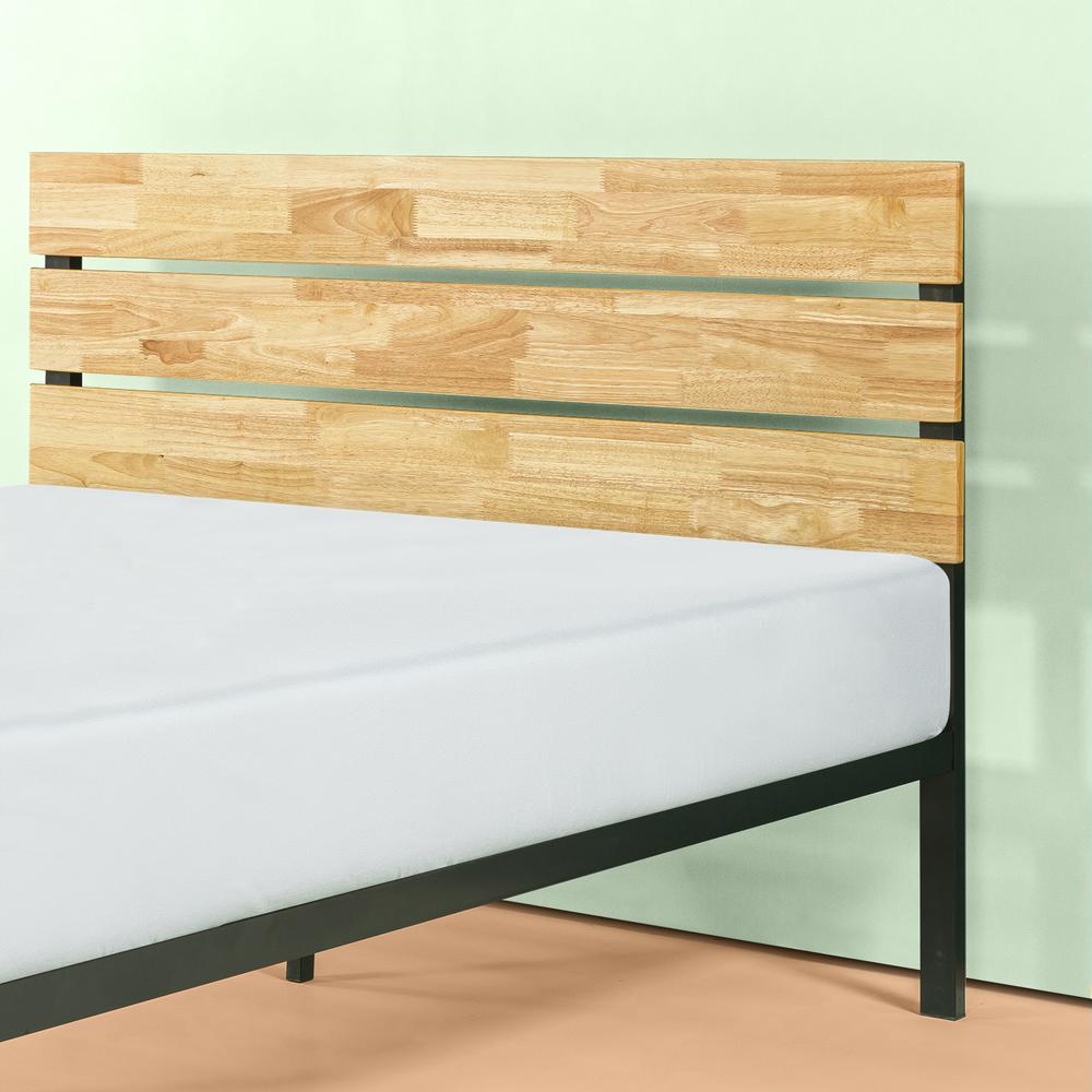 Zinus Paul Metal And Wood Platform Bed With Wood Slat Support, Queen-HD ...