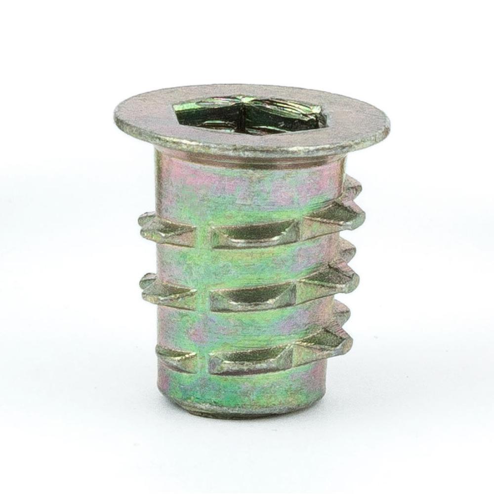 Easy 100Pcs 1//4inch-20 x 15mm Furniture Screw in Nut Threaded Wood Inserts Bolt Fastener Connector Hex Socket Drive Screws
