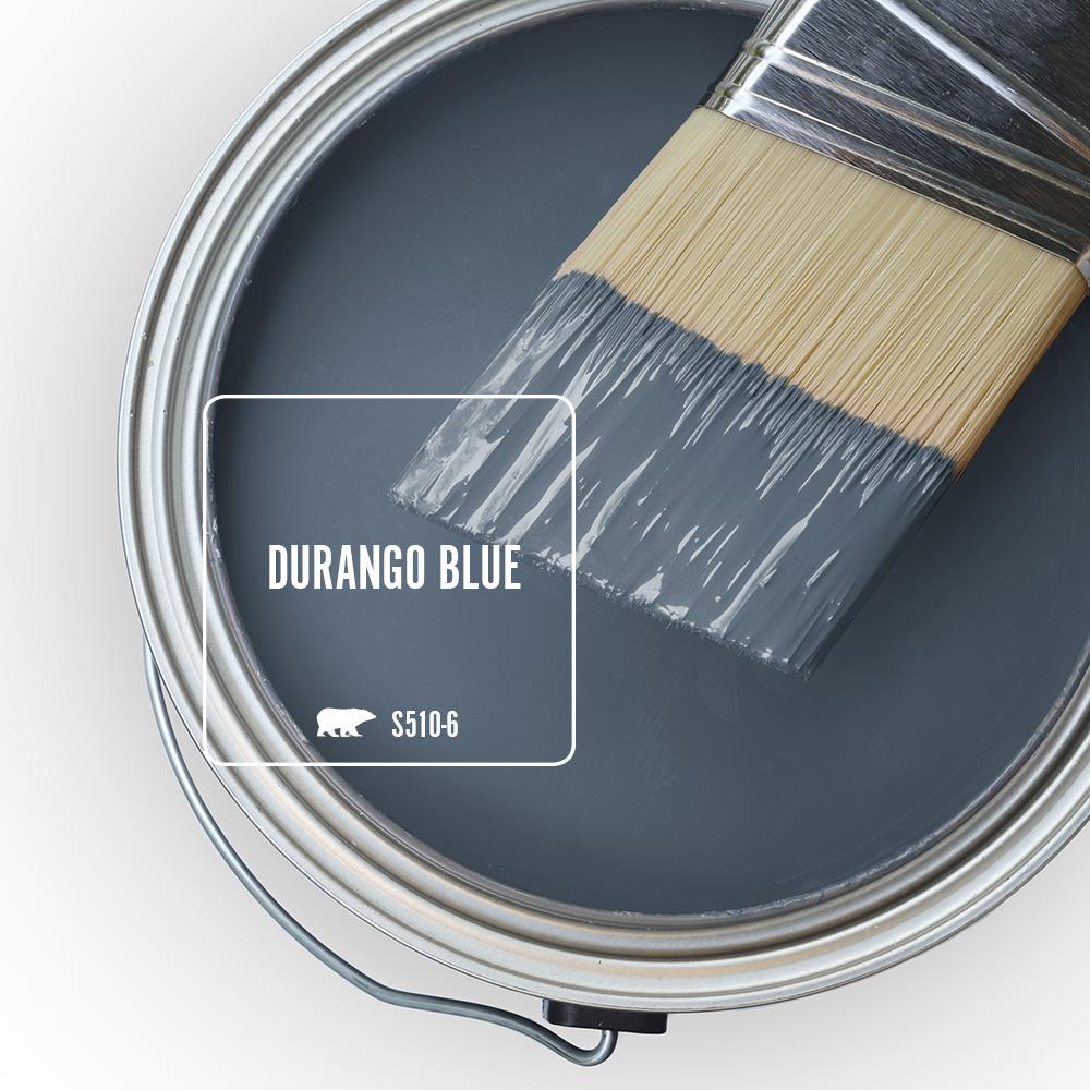 Behr Durango Blue paint color is a lovely denim blue. #behrdurangoblue #paintcolors #bestbluepaint #bluepaintcolors #denimblue