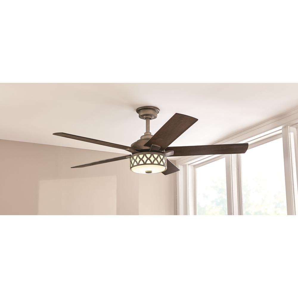 Home Decorators Collection Wynn 54 In Integrated Led Indoor Heritage Bronze Ceiling Fan With Light Kit With Remote Control