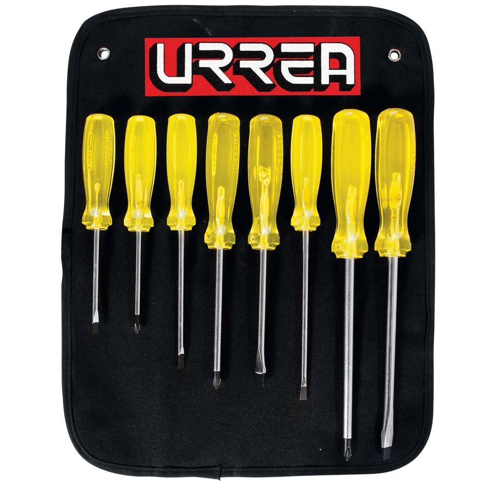 6-Piece Urrea 9600G Amber Screwdriver Set with Flat Cabinet