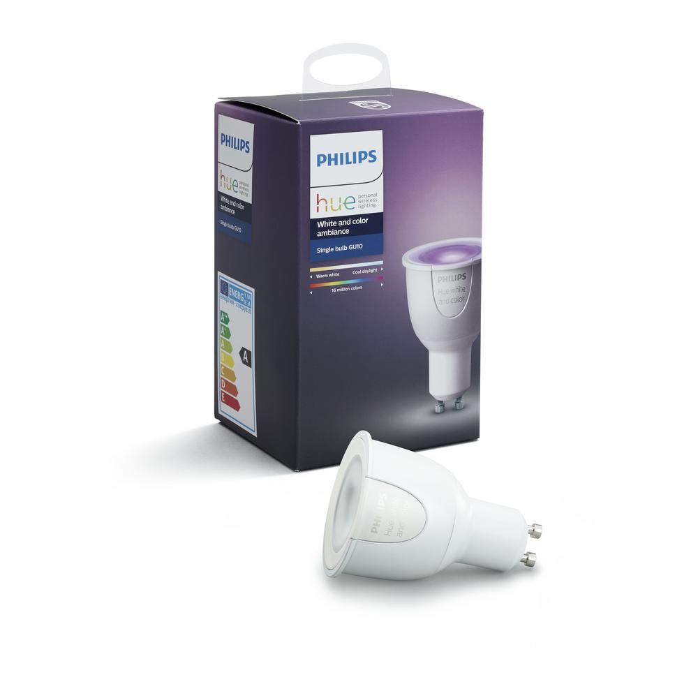 Philips Hue White And Color Ambiance Gu10 Led 50w Equivalent Hue White And Color Ambiance Gu10 Led 50w Equivalent Dimmable Smart Wireless Spot Light Bulb