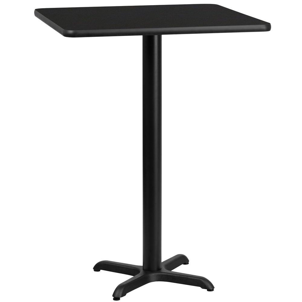 Flash Furniture 24 in. Square Black Laminate Table Top with 22 in. x 22 ...