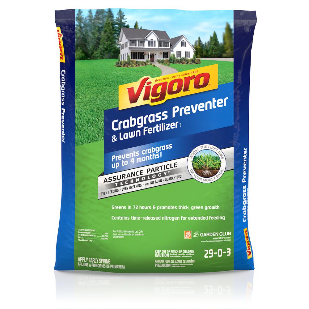 Vigoro 15.78 lb. 5,000 sq. ft. Crabgrass Preventer and Lawn Fertilizer ...
