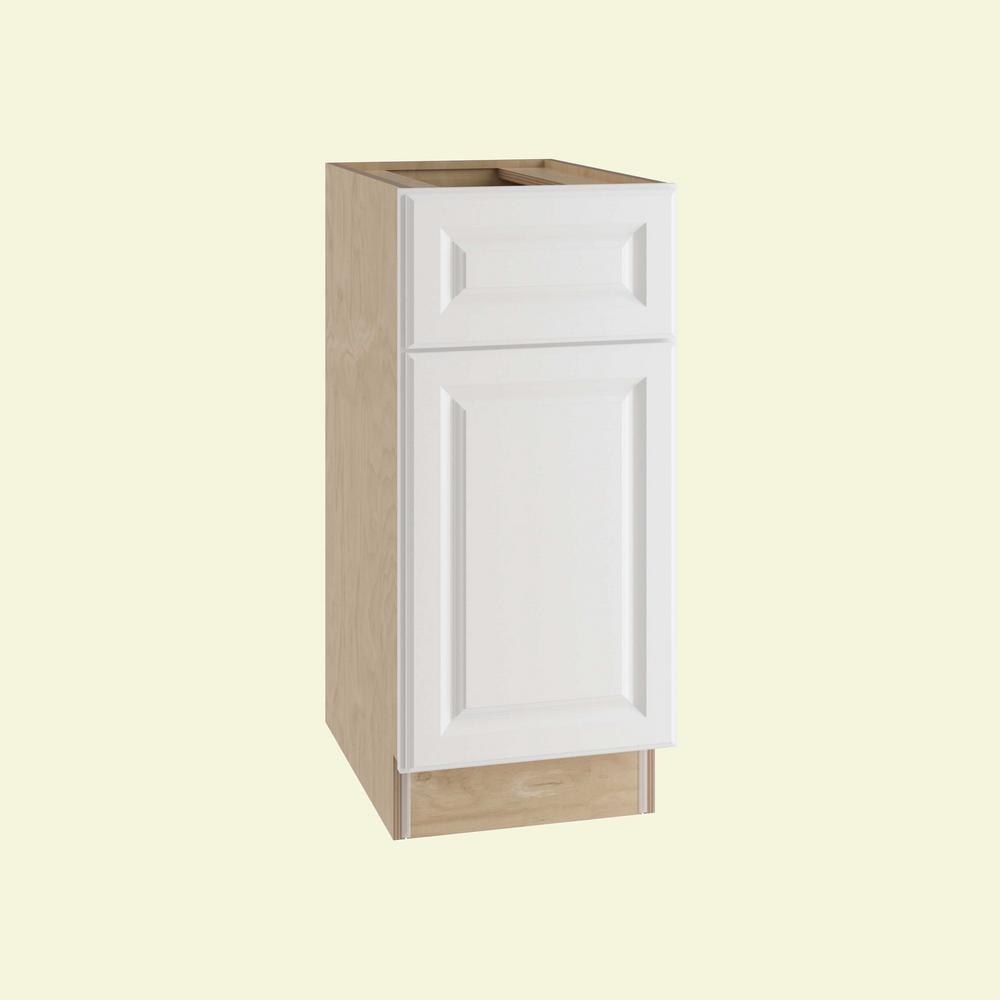 Home Decorators Collection Hallmark Assembled 12x34 5x24 In Base Kitchen Cabinet With 1 Door Left Hand Arctic White