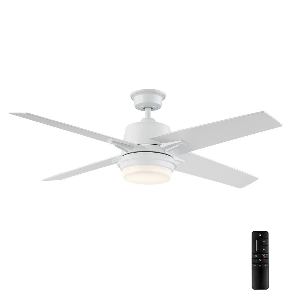 Home Decorators Collection 56 In Montel Led Glossy White Ceiling