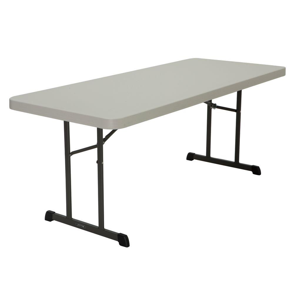 Lifetime 72 In White Plastic Portable Folding Banquet Table 22901 Almond Plastic Folding Banquet Table