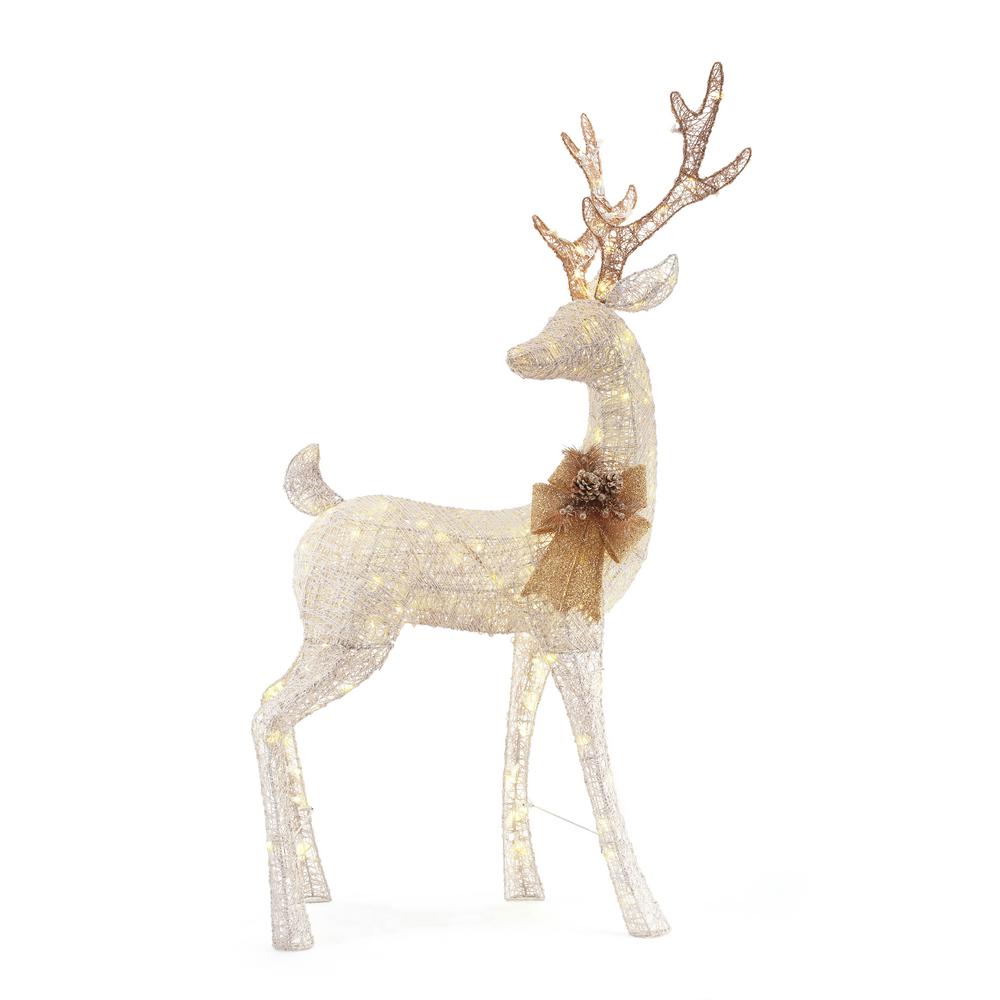 Home Accents Holiday 63 in. 160-Light LED White PVC Deer-TY613-1711 ...