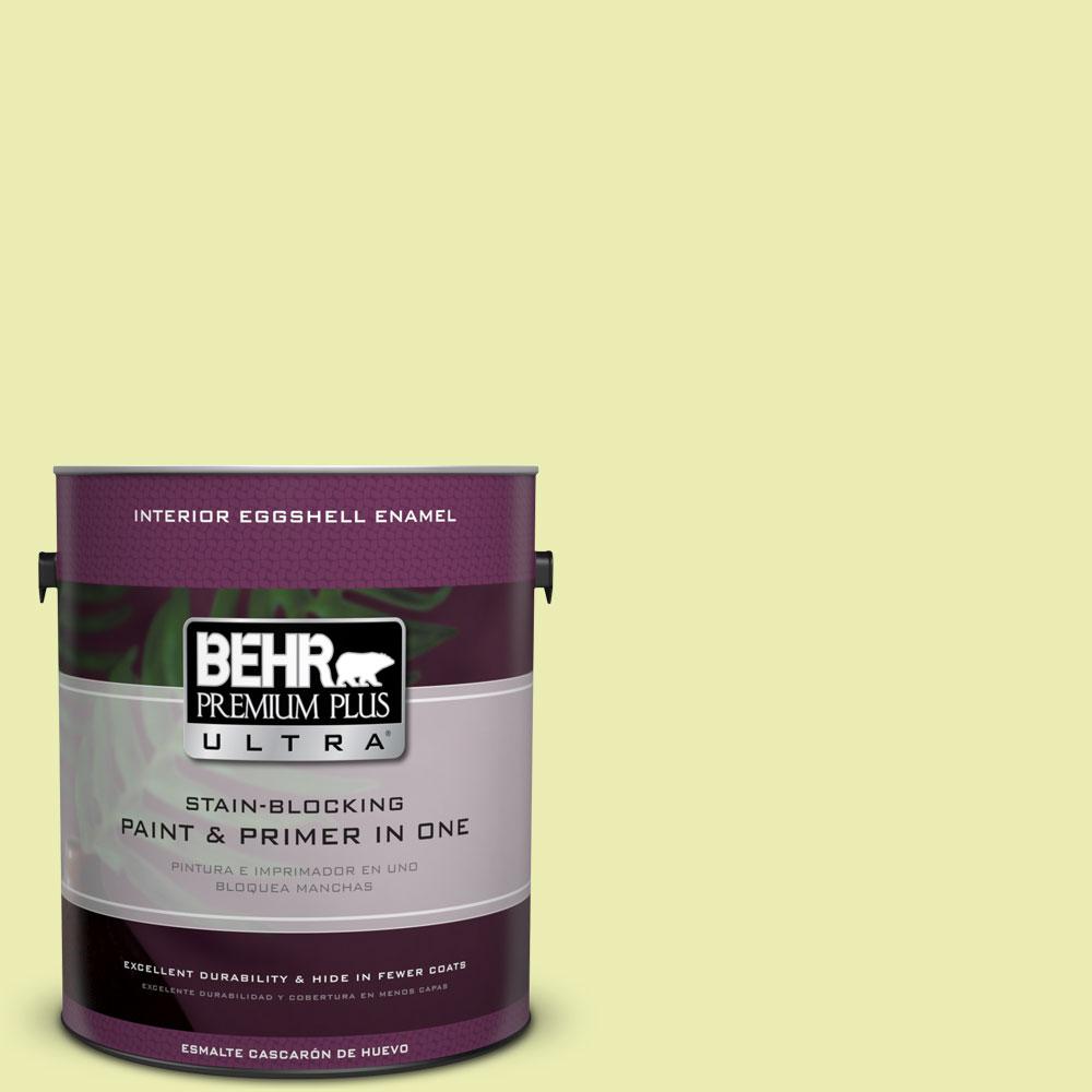 BEHR Premium Plus Ultra 1 gal. PPU107 Lima Green Eggshell Enamel Interior Paint and Primer in