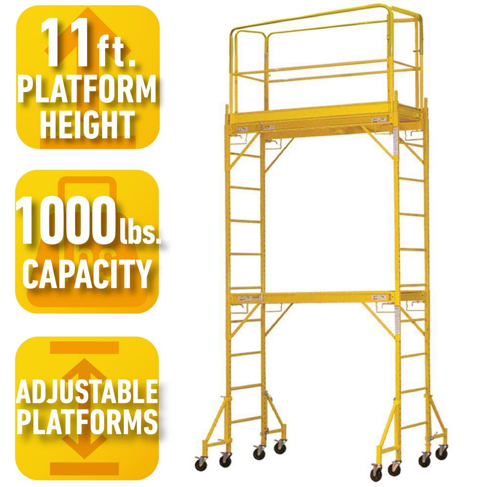 Pro Series 2 Story Rolling Scaffold Tower With 1000 Lb Load Capacity