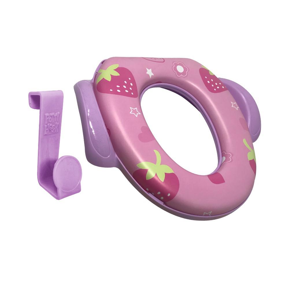 Babyloo Children's Soft Toilet Seat with Handles in Pink-Child Soft