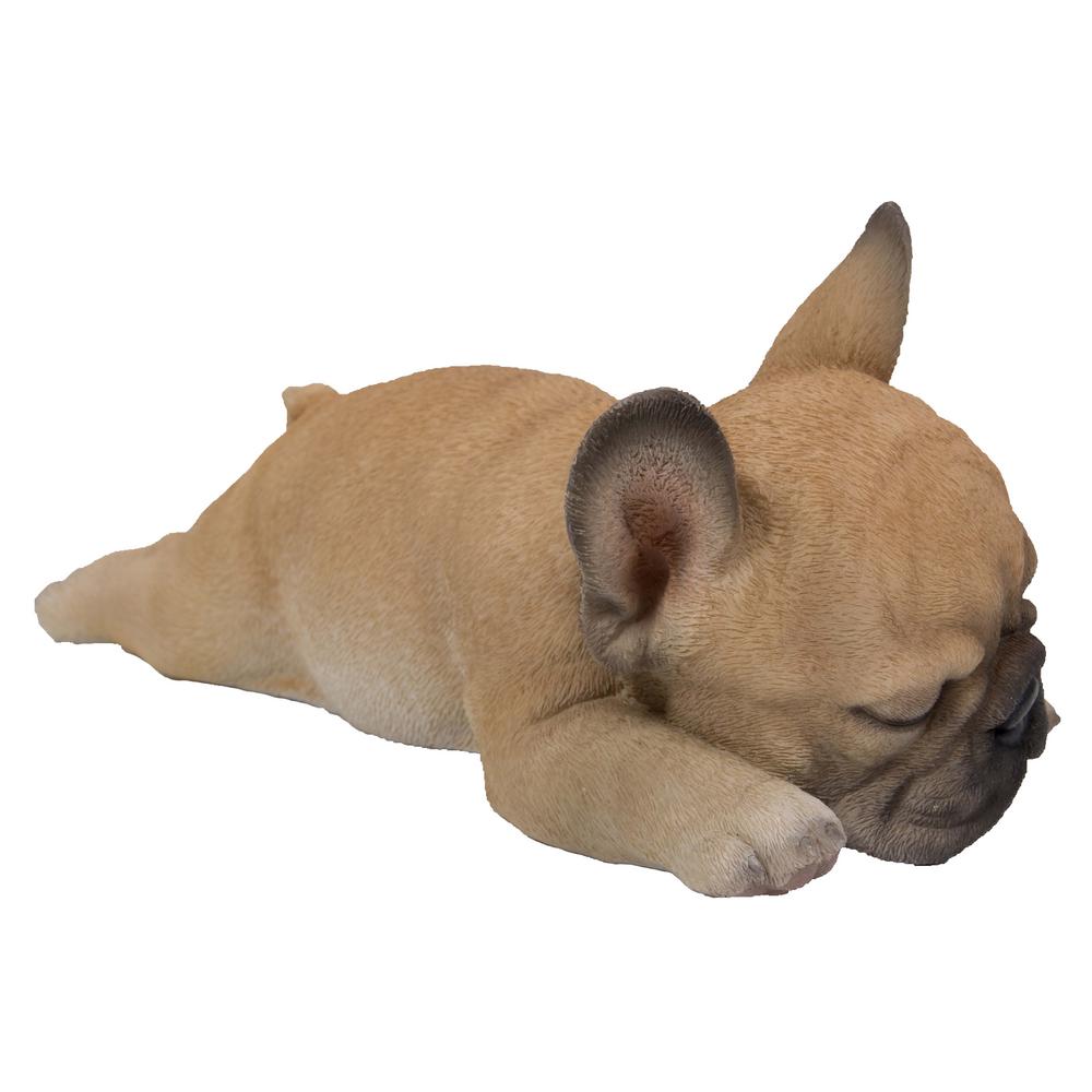 Lie Sleep French Bulldog Puppy Life Like Statue Figurines J3B0